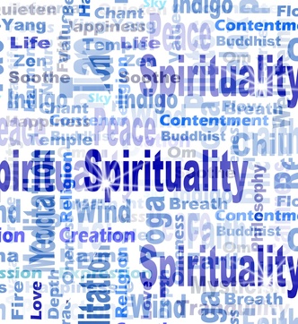 Blue Spirituality Tag or Word Cloud